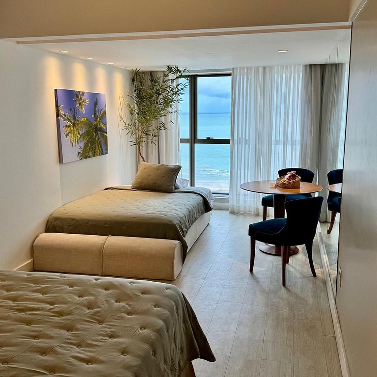 Flat Alto Luxo Beira Mar Com Duas Camas de Casal