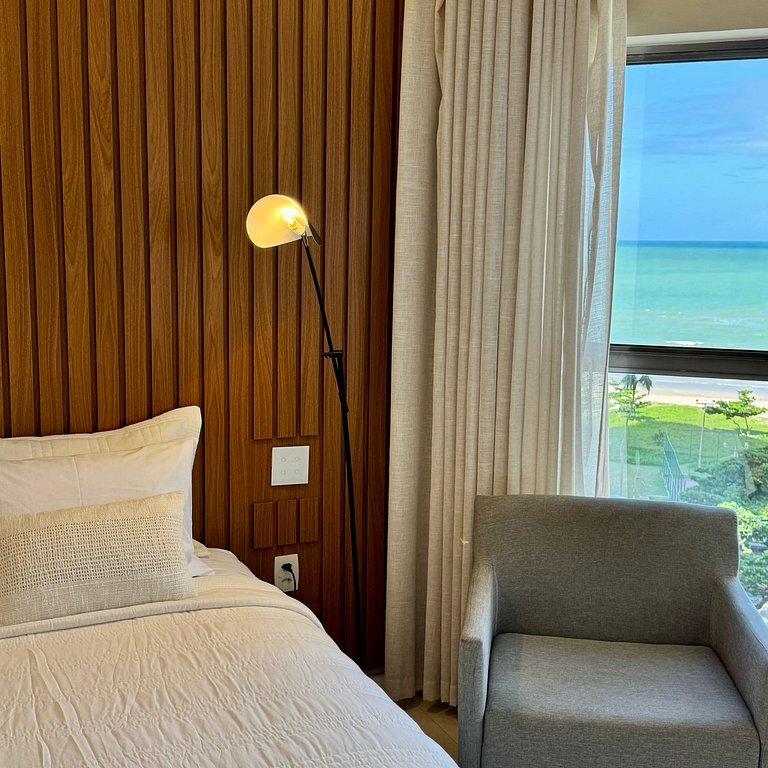 Flat Luxo Com Varanda Vista Mar