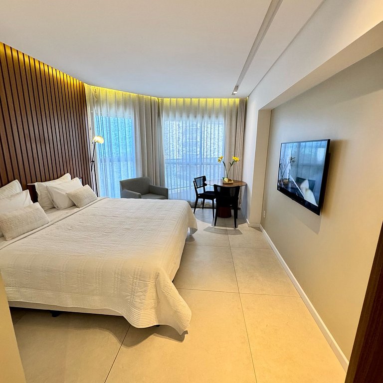 Flat Luxo Com Varanda Vista Mar