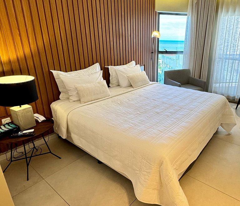 Flat Luxo Com Varanda Vista Mar