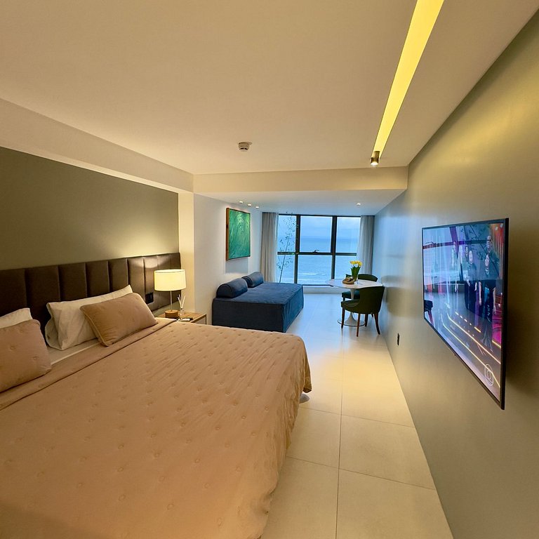 Flat Charme Com Vista do Mar