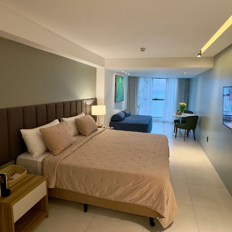 Flat Charme Com Vista do Mar