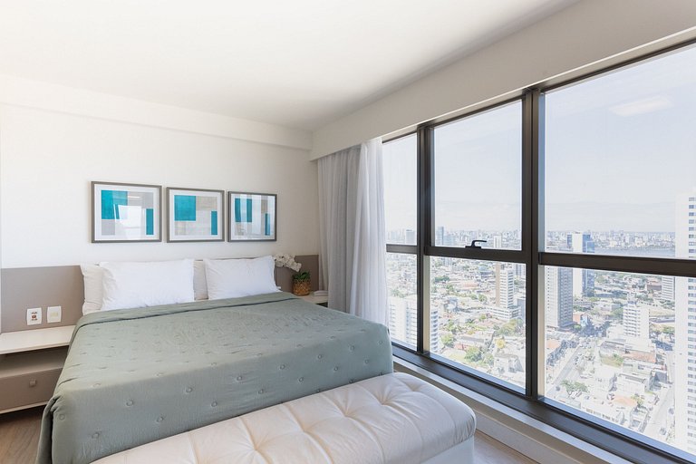 Flat Alto Luxo Com Vista do Mar