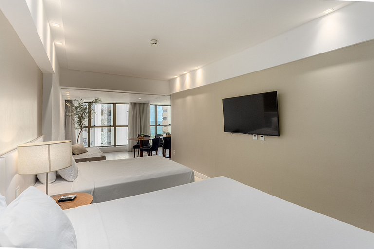 Flat Alto Luxo Beira Mar Com Duas Camas de Casal