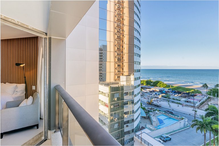 Flat Luxo Com Varanda Vista Mar