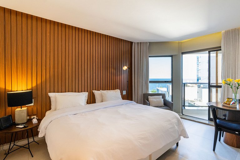 Flat Luxo Com Varanda Vista Mar
