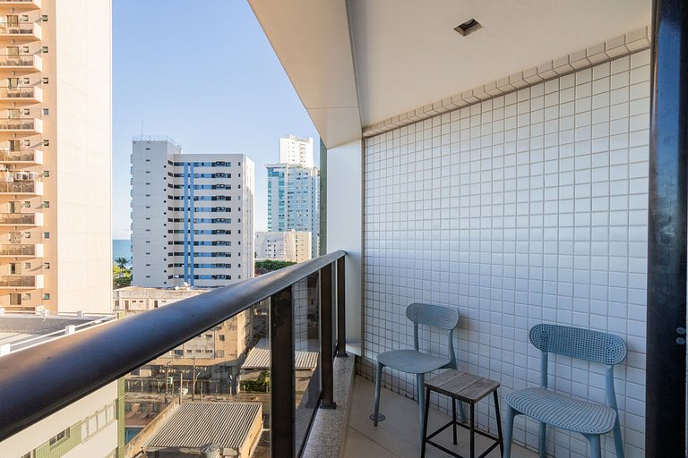 Flat Luxo Com Varanda Vista Mar