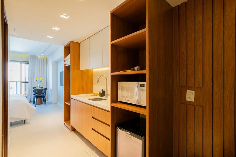 Flat Luxo Com Varanda Vista Mar